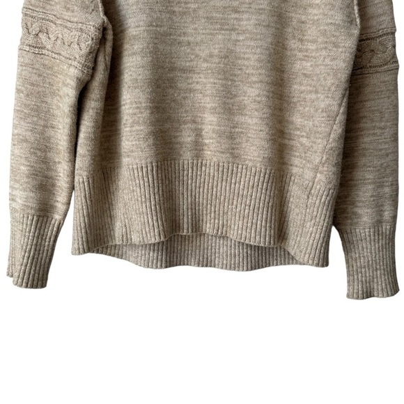 Lyla + Luxe Crew Neck Tan Beige Cable Knit Sweater Women's Small - Picture 4 of 11